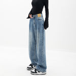 Black Baggy Straight Jeans Women Korean Fashion Streetwear High Waist Wide Leg Denim Pants Female Loose Mopping Jean Trouser Y2K