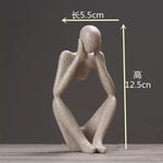 Nordic Style Home Decor Resin Abstract Thinker Statue Miniature Figure Abstract Sculptures Home Decor Accessories Desk Ornaments