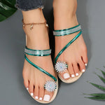 Sandals Women's Summer New Fashion Beach Sandals Rhinestone Flat Slippers Luxury Sandals Women Designers Designer Shoes