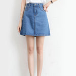 Zoki Sexy Women Denim Mini Skirt Fashion Summer High Waist Korean Black Skirt Blue Package Hip Jeans Harajuku Cotton S-3XL