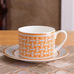 New Arrival Top Grade Bone Porcelain Coffee Cups Vintage Ceramic Cups On-glazed Advanced Tea Cups And Saucers Sets Luxury Gifts