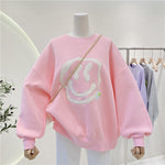 2022 Spring Women Hoodies Cartoon Embroidery Fashion Sweatshirt O-Neck Long Sleeve Pullovers Female Casual Loose Sweatshirts
