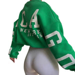 Women Loose Pullover Sweatshirts Letter Print Casual Thickened Long Sleeve Tops Autumn Streetwear