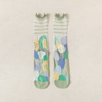 2023 New Fashion Woman Socks Summer Ultra-thin Transparent Crystal Silk Socks Harajuku Floral Retro Japanese Kawaii Cute Socks