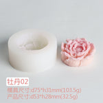 3D DIY Rose Peony Flowers Mould Cold Dishes Cake Flipping Candles Scented Candles Handmade Valentine's Day Soap Silicone Mold