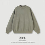 Heavy washing water plus fleece semi-turtleneck sweater