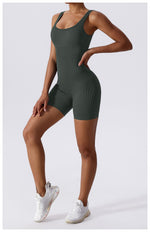 SculptFit Ribbed Seamless Yoga Bodysuit