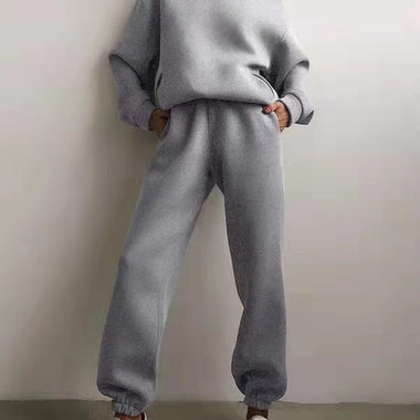 Winter Two Piece Sets Women Tracksuit Oversized Suit 2023 Autumn Trouser Suits Female Sweatshirt Solid Sports Hoodie Sportswear