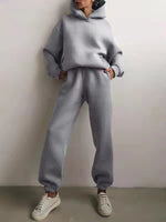 Winter Two Piece Sets Women Tracksuit Oversized Suit 2023 Autumn Trouser Suits Female Sweatshirt Solid Sports Hoodie Sportswear