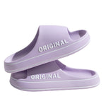 Women Thick Sole Summer Beach Slides Bathroom Anti Slip Slipper Soft Sandals Fashion Ultra Light Letter Shoe
