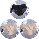 3Pcs/Lot Lace Women's Panties Sets Ice Silk Seamless Underwear Female Transparent  Briefs Mid-Rise Lady Panty Woman Lingerie
