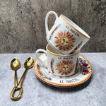 New Arrival Top Grade Bone Porcelain Coffee Cups Vintage Ceramic Cups On-glazed Advanced Tea Cups And Saucers Sets Luxury Gifts