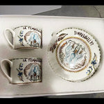New Arrival Top Grade Bone Porcelain Coffee Cups Vintage Ceramic Cups On-glazed Advanced Tea Cups And Saucers Sets Luxury Gifts