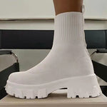 Women Boots White Black Platform Botas Mujer 2022 New Winter Boots Shoes For Women Heels Platform Shoes Short Ankle Boots Female