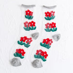 Flower Embroidery Crystal Silk Socks Summer Ultra-Thin Transparent Women Socks Mesh Fishnet Lace Harajuku Retro Crew Socks Women
