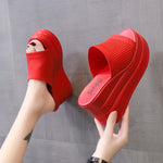 red white slippers Wedge Heels Women Sandals Platform Wedges Shoes Ladies Summer Sandals Beach Sandals High Platform Slippers