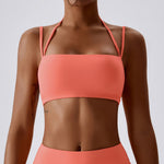 NCLAGEN Nude Fitness Vest Women High Support Sports Bra Tight Quick-drying Yoga Crop Tank Top Push-up Outdoor Running Gym Halter