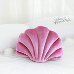 Pink Sea Princess Seashell Decorative Pillow, Soft Sea Shell Shaped Chair Cushion Stuffed Throw Pillow  for Sofa Bed Couch Chair