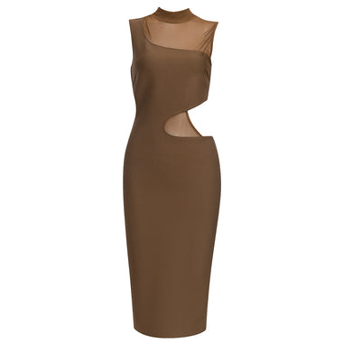 Sexy Hollow Out Bandages Dress 2022 New Women Sleeveless Bodycon Clothes Club Party Midi Dresses