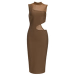 Sexy Hollow Out Bandages Dress 2022 New Women Sleeveless Bodycon Clothes Club Party Midi Dresses