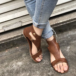 Women Sandals 2020 New Women Summer Sandals Plus Size 43 PU Leather Flat Sandals Female Flip Flop Casual Beach Shoes Ladies