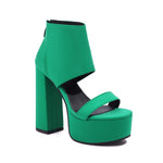 Rome Peep Toe Sandals Ankle Strap Women's Sandals Ultra High Thick Heel Waterproof Platform Hollow Breathable Sexy Party Sandals