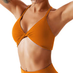 NCLAGEN Yoga Sports Bra Women's Halter Crop Tops Push-up Medium Support Crossover Tight-fitting Exercise Running Fitness Bikini