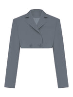 Taruxy Casual Two Piece Sets Women's Fall Outfits 2022 New Black Matching Sets With Skirt And Blazer Cropped Top Suit For Women