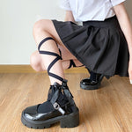 Jk Tie Lace Fishnet Stockings Irregular Split-toe Calf Socks Women's Middle Tube Socks Straps Summer Sexy Long Japanese Socks