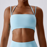 NCLAGEN Nude Fitness Vest Women High Support Sports Bra Tight Quick-drying Yoga Crop Tank Top Push-up Outdoor Running Gym Halter