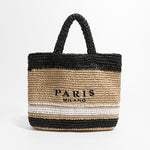 MABULA Luxury Design Women Plaited Raffia Straw Bag Large Capacity Casual Tote Handbag Hollow Summer Beach Vacation Shoulder Bag