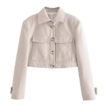 TRAF New Women Short Blazer Jackets Suits Sets 2023 Spring Single Breasted Casual Zipper Pencil Pants Holiday Style Outwear
