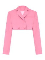 Taruxy Casual Two Piece Sets Women's Fall Outfits 2022 New Black Matching Sets With Skirt And Blazer Cropped Top Suit For Women