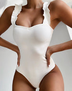 Gossina Sexy One Piece Swimsuit Solid Female Plunge Neck Swimwear Women Backless Brazilian Monokini Bathing Suit S-L 2022