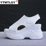 Platform Sandals Women Shoes Peep Toe Sandals Summer Breathable Mesh Thick Sole Sandals Women Silver Black Zapatos Mujer