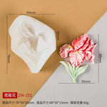 3D DIY Rose Peony Flowers Mould Cold Dishes Cake Flipping Candles Scented Candles Handmade Valentine's Day Soap Silicone Mold