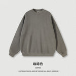 Heavy washing water plus fleece semi-turtleneck sweater