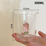 3D Creative Glass Cups Transparent Mugs with Handle Coffee Cup Cute Water Bottles Heat Resistant Milk Coupe Best Festival Gifts