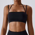 NCLAGEN Nude Fitness Vest Women High Support Sports Bra Tight Quick-drying Yoga Crop Tank Top Push-up Outdoor Running Gym Halter