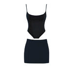 Women Corset Bandage 2 Two Pieces Sets 2023 New Summer Sexy Sleeveless Crop Top & Mini Skirt Bodycon Elegant Club Party Outfit