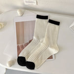 New 2023 Summer Women Socks Hollow Out Mesh Thin Breathable Cotton Long Socks Casual Fashion Solid Color School Girls Crew Socks
