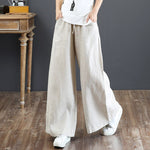 New Spring And Summer Cotton Linen Women's Pants Loose Wide Leg High Waist Mopping Straight Woman