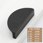 1pc Cabinet Drawer Handle and Knob Aluminum Furniture Handles Golden Black Nickle Semicircle Half Moon Matte Pull 64mm