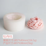 3D DIY Rose Peony Flowers Mould Cold Dishes Cake Flipping Candles Scented Candles Handmade Valentine's Day Soap Silicone Mold