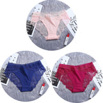 3Pcs/Lot Lace Women's Panties Sets Ice Silk Seamless Underwear Female Transparent  Briefs Mid-Rise Lady Panty Woman Lingerie