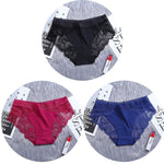 3Pcs/Lot Lace Women's Panties Sets Ice Silk Seamless Underwear Female Transparent  Briefs Mid-Rise Lady Panty Woman Lingerie
