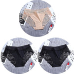 3Pcs/Lot Lace Women's Panties Sets Ice Silk Seamless Underwear Female Transparent  Briefs Mid-Rise Lady Panty Woman Lingerie