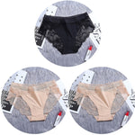 3Pcs/Lot Lace Women's Panties Sets Ice Silk Seamless Underwear Female Transparent  Briefs Mid-Rise Lady Panty Woman Lingerie