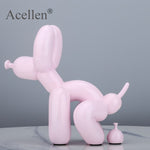 Animals Figurine Resin Cute Squat Poop Balloon Dog Shape Statue Art Sculpture Figurine Craftwork Tabletop Home Decor Accessories