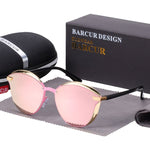 BARCUR Luxury Polarized Sunglasses Women Round Sun Glassess Ladies Lunette De Soleil Femme